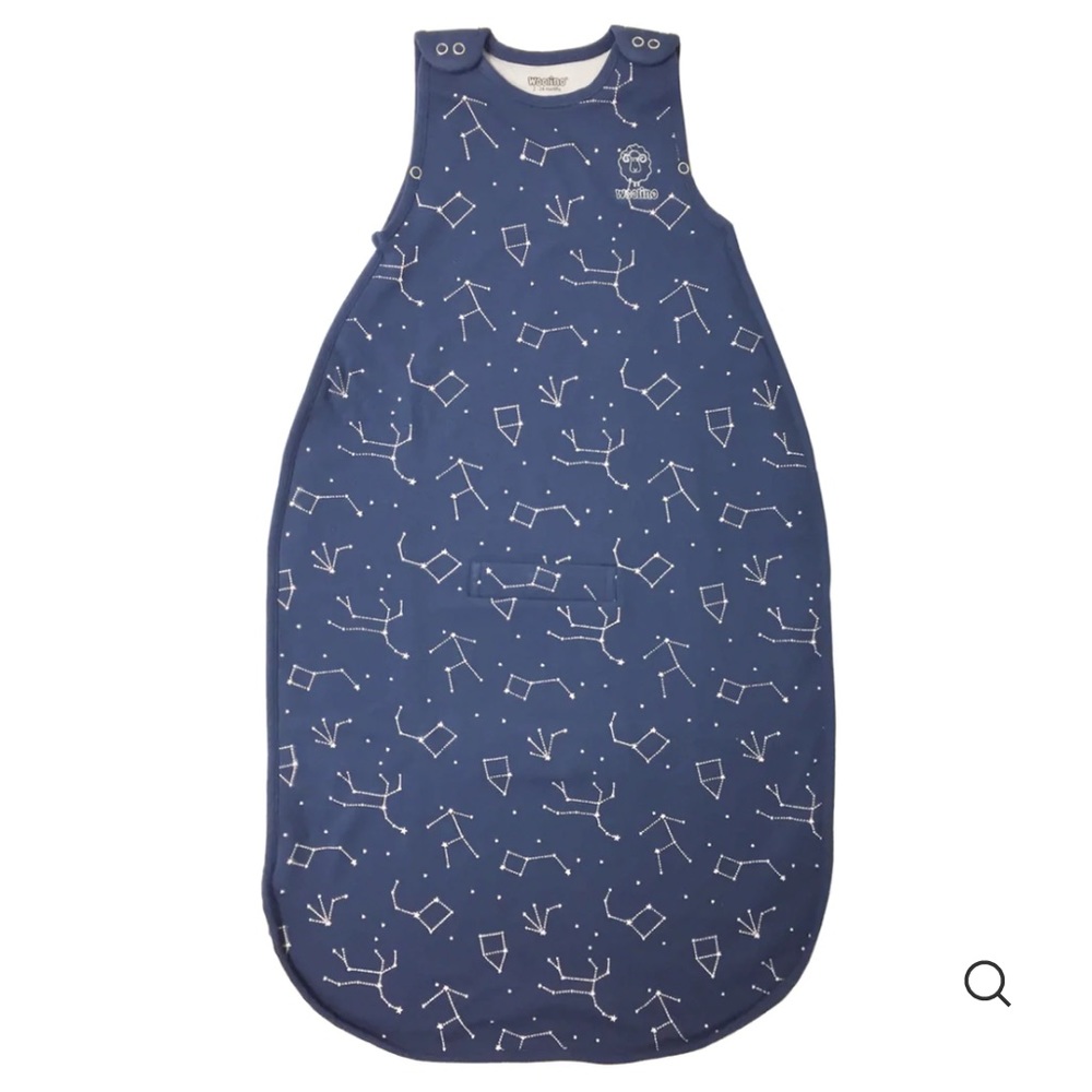 Woolino 4 Season Ultimate Baby Sleep Bag, Merino Wool, 2 Mo - 2 Years, Night Sky